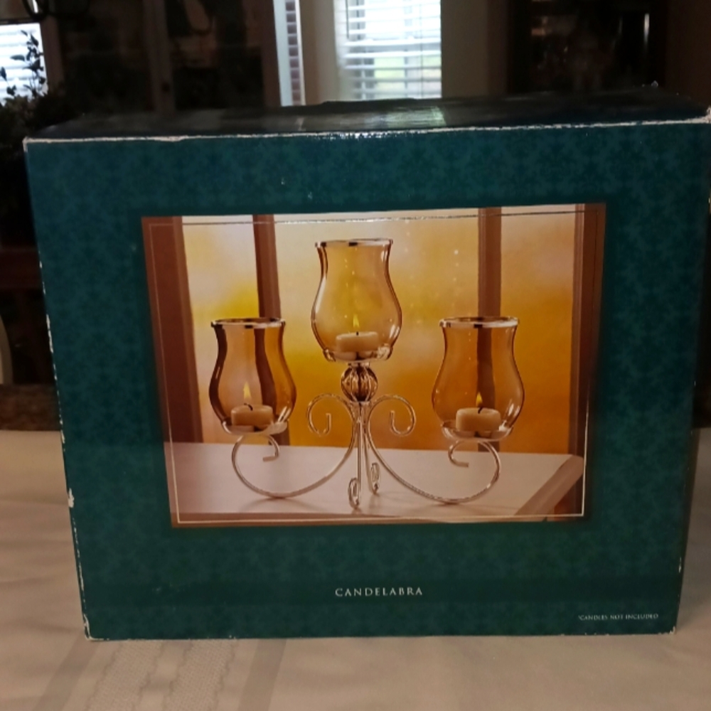 Belk Brown Glass Candle Holders Accents
